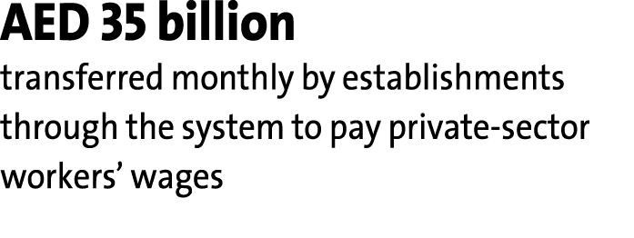 AED 35 billion transferred monthly by establishments through the system to pay private sector workers’ wages