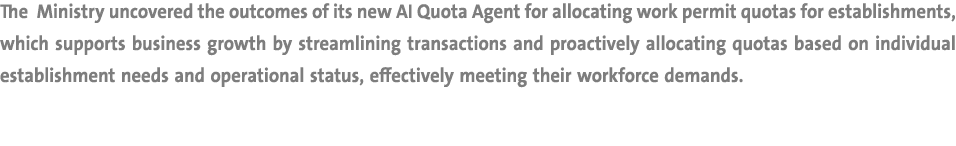 The Ministry uncovered the outcomes of its new AI Quota Agent for allocating work permit quotas for establishments, w...