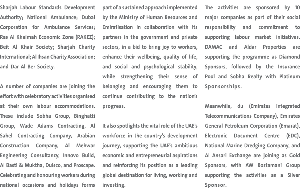 Sharjah Labour Standards Development Authority; National Ambulance; Dubai Corporation for Ambulance Services; Ras Al ...