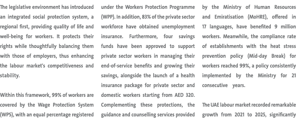 The legislative environment has introduced an integrated social protection system, a regional first, providing qualit...