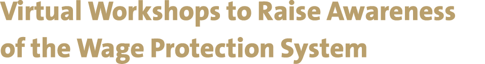 Virtual Workshops to Raise Awareness of the Wage Protection System 