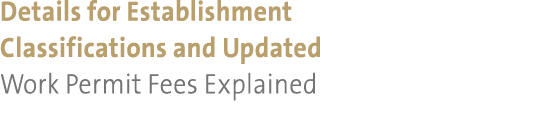 Details for Establishment Classifications and Updated Work Permit Fees Explained 
