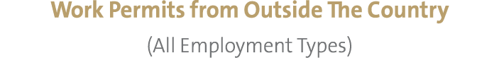 Work Permits from Outside The Country (All Employment Types)