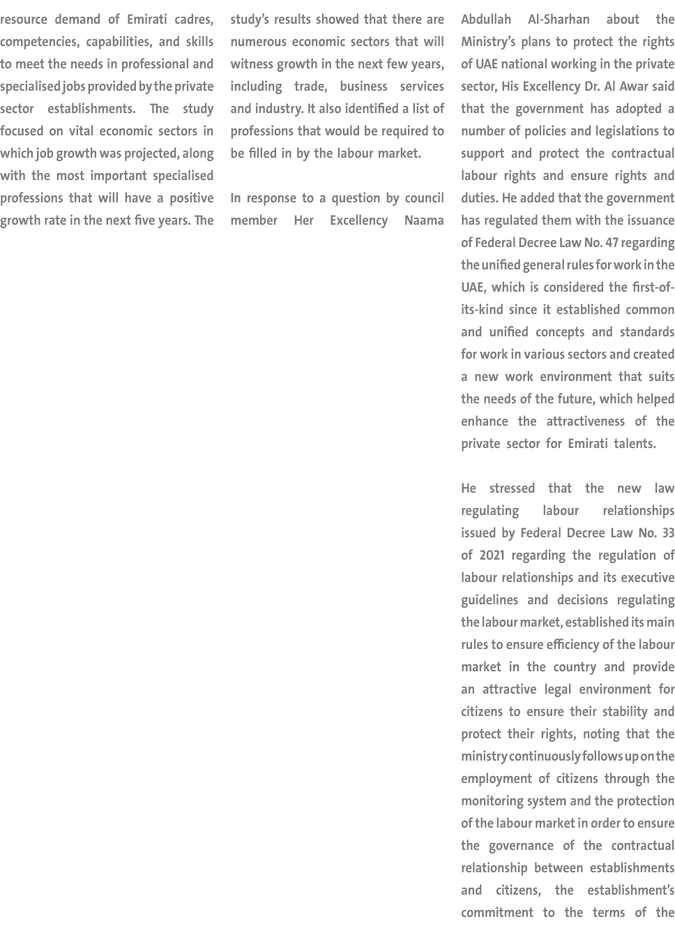 resource demand of Emirati cadres, competencies, capabilities, and skills to meet the needs in professional and speci...