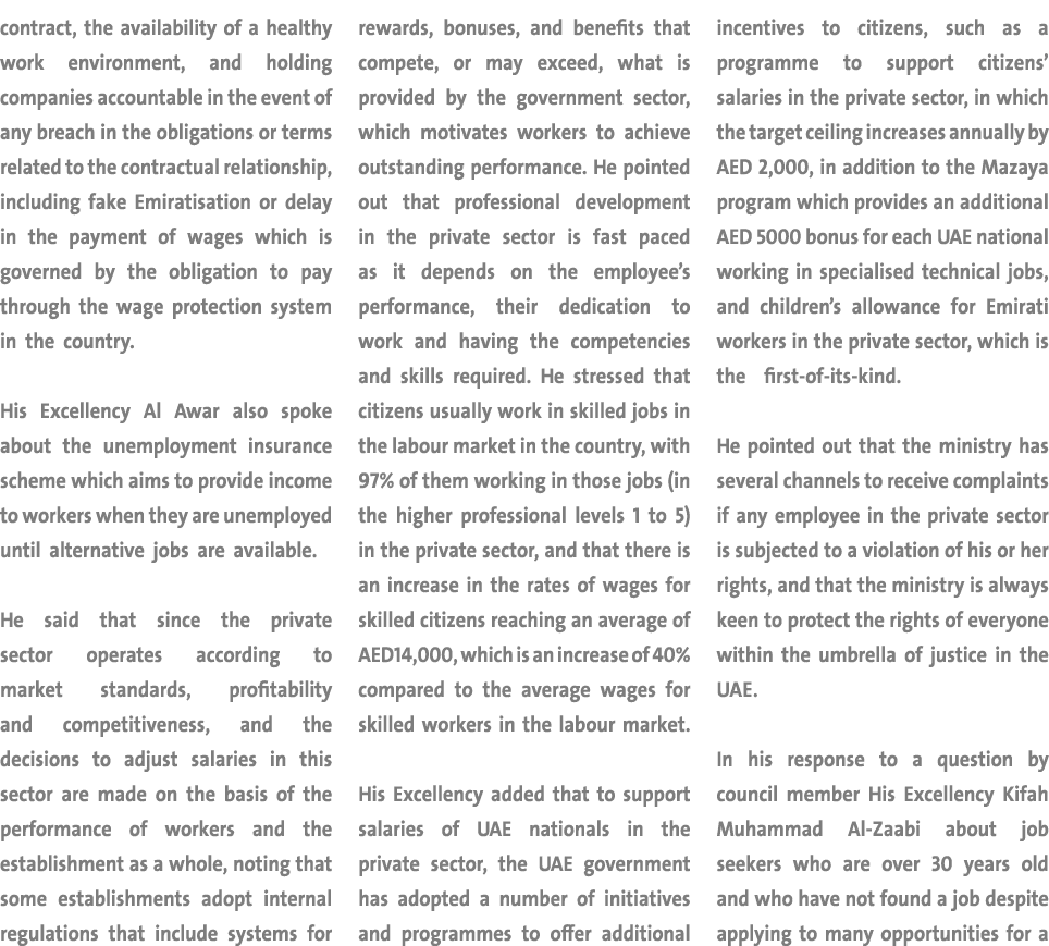 contract, the availability of a healthy work environment, and holding companies accountable in the event of any breac...