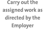 Carry out the assigned work as directed by the Employer
