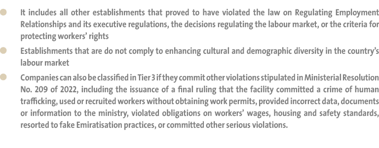  It includes all other establishments that proved to have violated the law on Regulating Employment Relationships and...