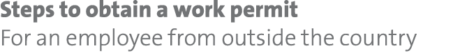 Steps to obtain a work permit For an employee from outside the country