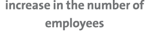 increase in the number of employees