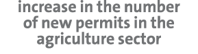 increase in the number of new permits in the agriculture sector
